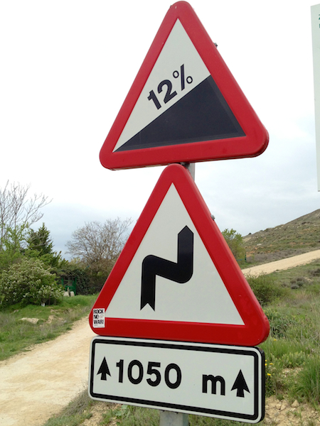 An 18% steep climb